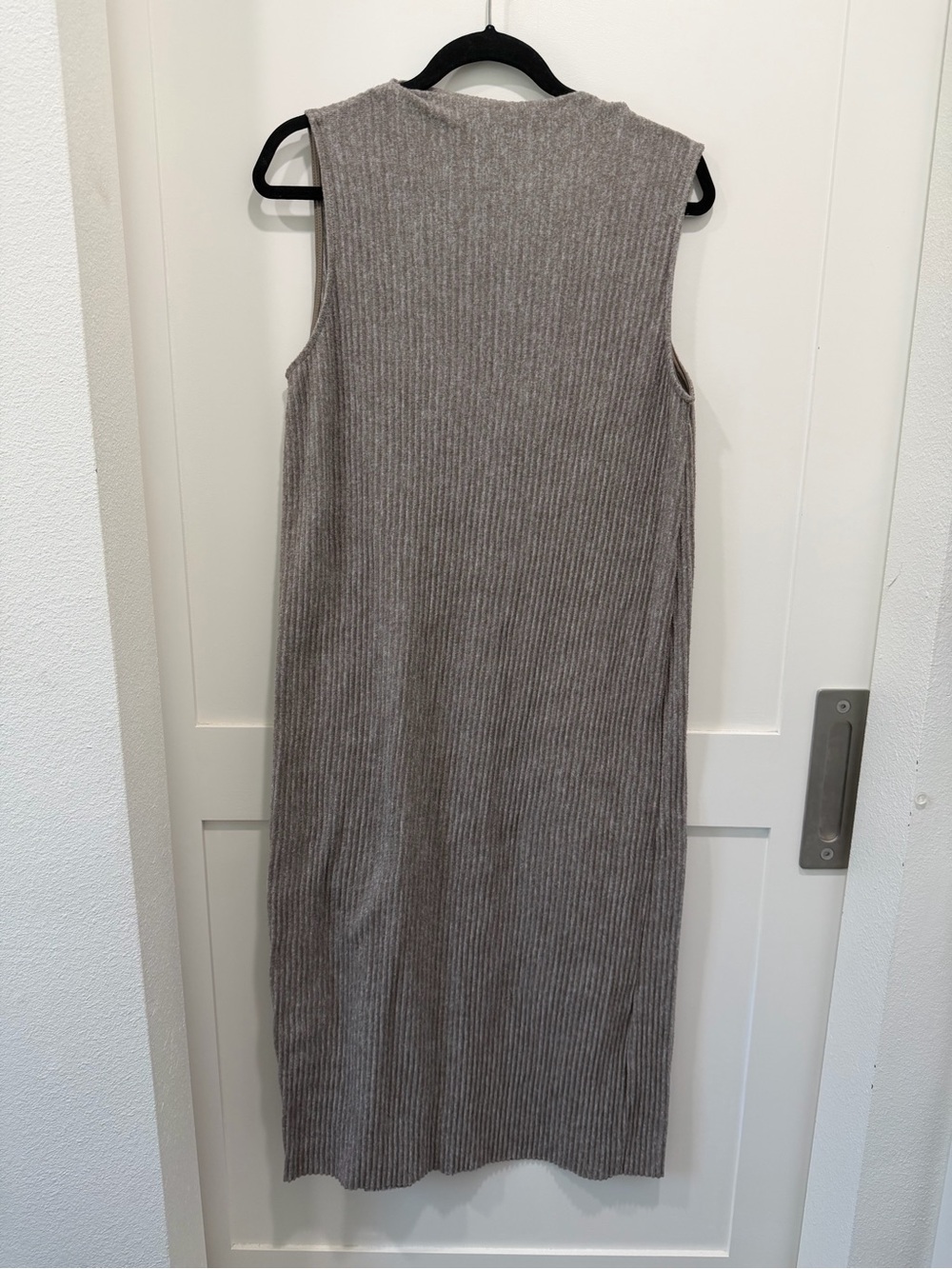 Zara Taupe Ribbed Maxi Dress Size M Neutral Bodycon Knit Midi Long Dress